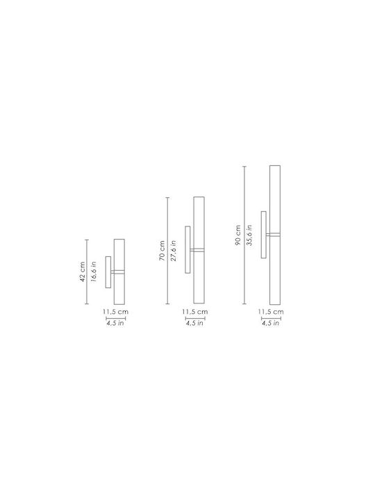 Zafferano Lamp Wall with Integrated LED and Warm White Light 7.3cm