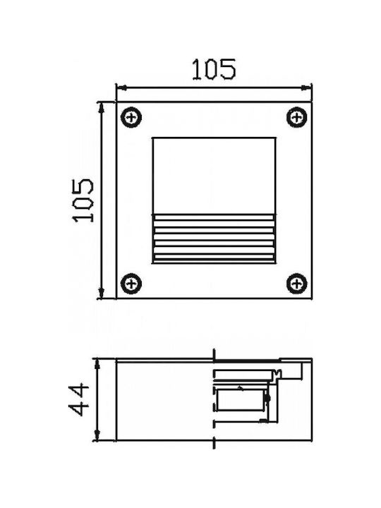 DIL Επιτοίχιο Εξωτερικό Σποτ LED IP65 1.6W με Μπλε Φως