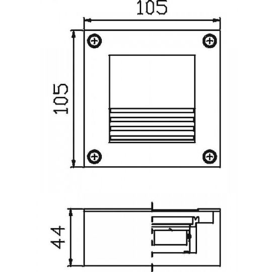 DIL Επιτοίχιο Εξωτερικό Σποτ LED IP65 1.6W με Μπλε Φως