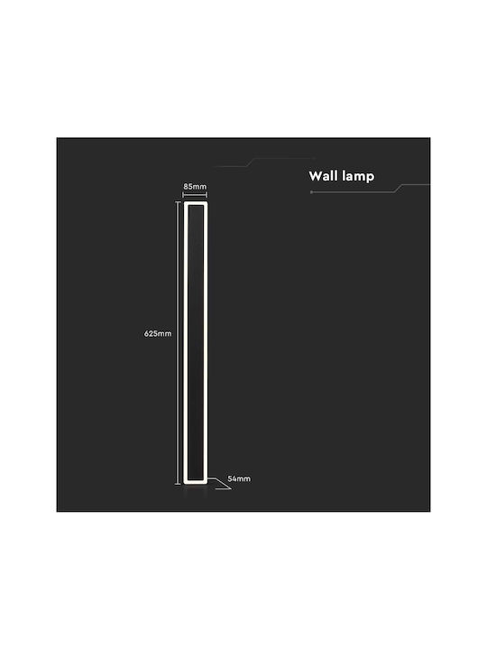 V-TAC Corten Iluminat Exterior Montat Pe Perete Liniar Led Încorporat IP65 17W Cu Alb Cald 8.5x5.4x62.5cm