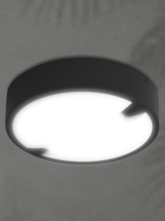 Eurolamp Wall-Mounted Outdoor Ceiling Lamp LED IP65 18W with Natural White Light 22cm