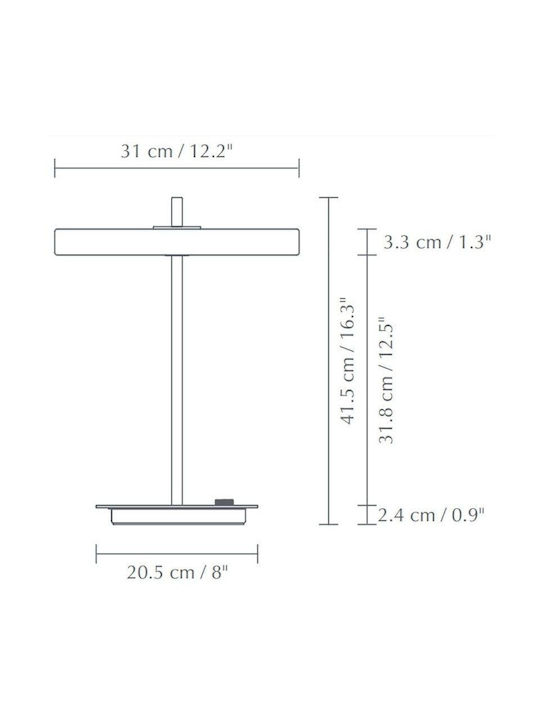 Umage Διακοσμητικό Φωτιστικό LED Θερμό Λευκό 3000K 31x31x41.5εκ.