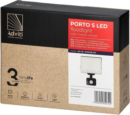 LED прожектор Orno алуминий поликарбонат бял черен 30W IP44