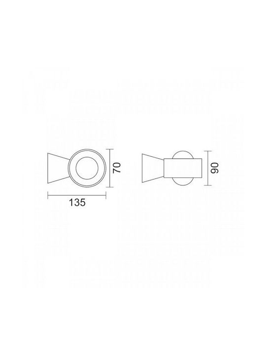 Spot Light Rotund Metalic Spot Încorporat cu Soclu GU10 Negru 1buc