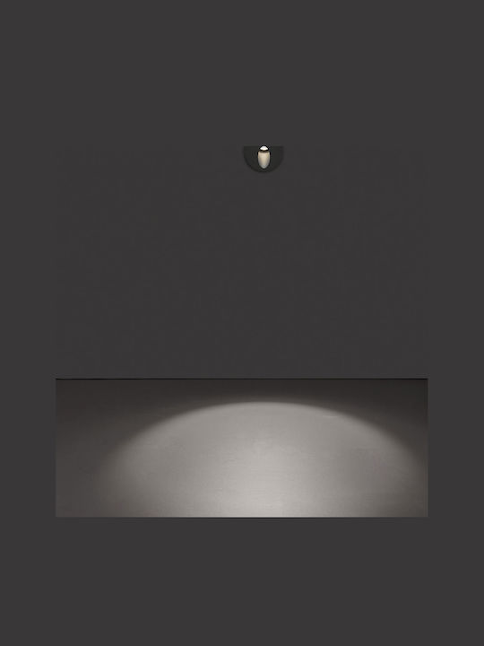 Viokef Round Serifos Wandmontiertes Außenstrahler LED IP54 3W mit Warmweißem Licht