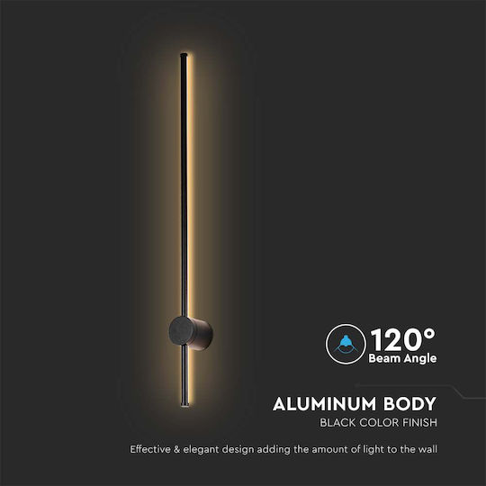 V-TAC Επιτοίχιο Γραμμικό Φωτιστικό LED IP65 12W με Θερμό Λευκό Φως 7.2x65εκ.