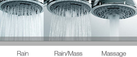 Bossini Duetto Mas Showerhead 3 Spray Modes Ø9 Cm
