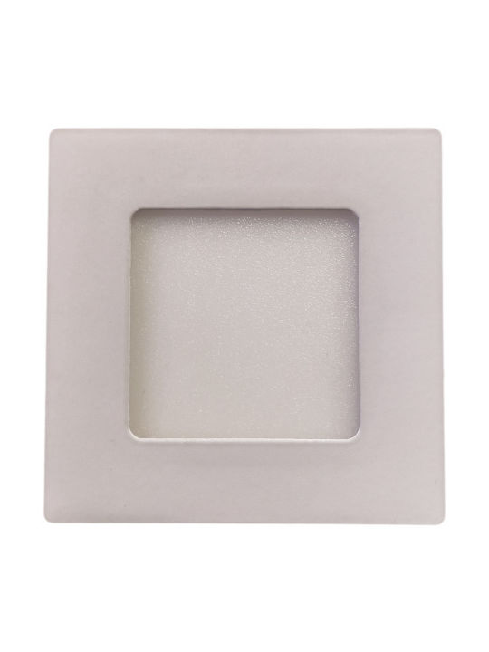 Atman Square Metallic Recessed Spot with Integrated LED and Natural White Light White 1pcs