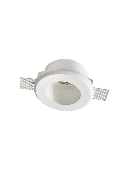 Aca Zoe Rotund Tencuială Spot Încorporat cu Soclu GU10 Alb 12x12cm. 1buc