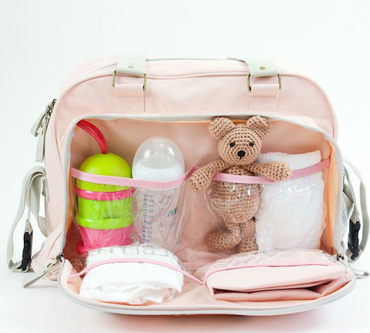 Baby on Board Shoulder/Hand Diaper Bag Pink 42x30x22cm.