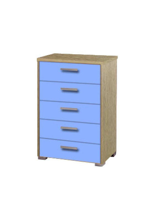 Kids Chest of Drawers Oak-Seal with 5 Drawers 63x46x90cm