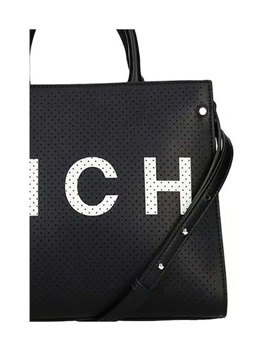 Leder Damentasche Tote Handtasche Schwarz