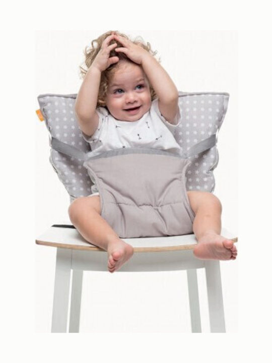 Baby to Love Φορητό Καθισματάκι Φαγητού Υφασμάτινο για Καρέκλα On The Go Grey