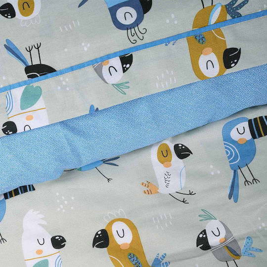 Das Home Set Kids Duvet Cover Single with Pillowcase Cotton Blue, Grey, Mint Blue 160x240cm
