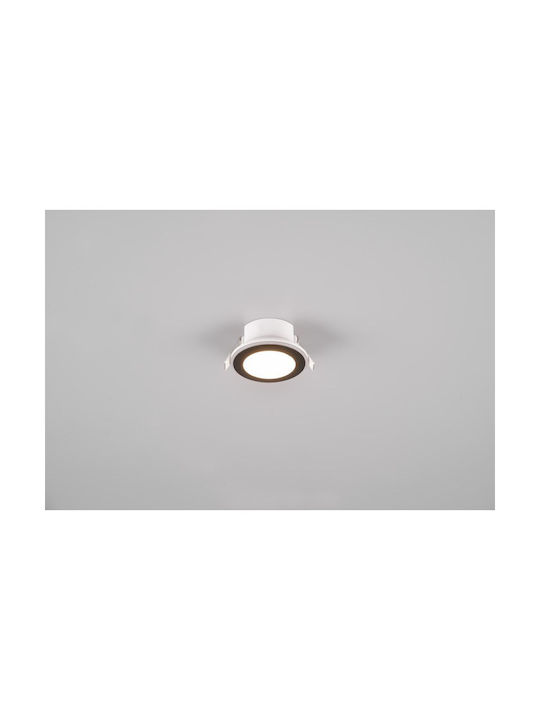 Trio Lighting Rund Kunststoff Einbau Spot mit integriertem LED und Warmweißes Licht Schwarz 4x4cm. 1Stück