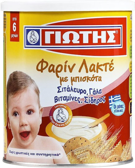 Γιώτης Βρεφική Κρέμα Φαρίν Λακτέ με Γεύση Μπισκότο 300gr για 6+ Μηνών