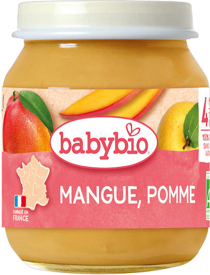 Babybio Φρουτόκρεμα με Γεύση Μήλο & Μάνγκο 130gr για 4+ Μηνών