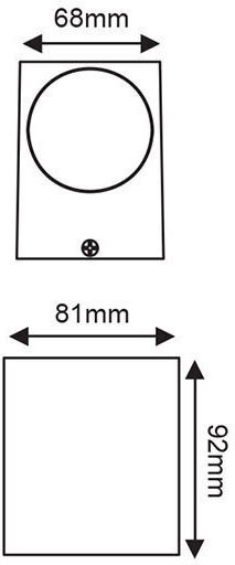 Aca Vita Wandmontierte Außenbeleuchtung Punkt GU10 IP54 6.8x8.1x9.2cm