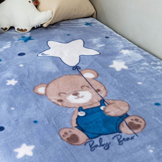 Sunshine Decke Kinderbett Samt Blau 110x140cm