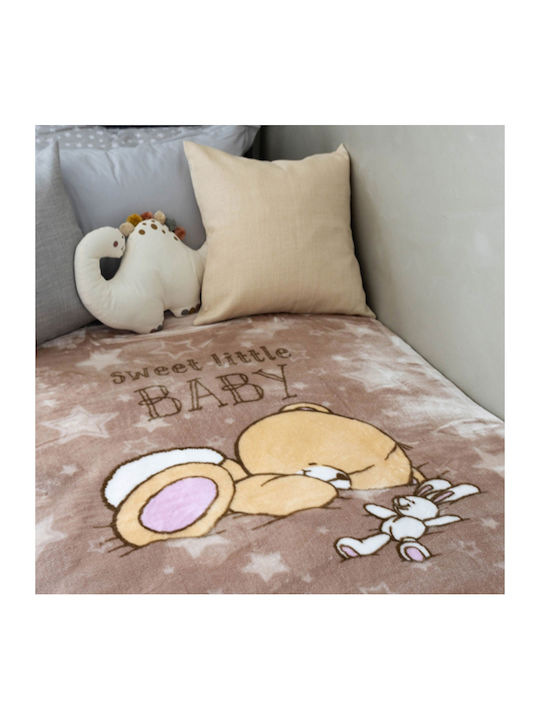 Sunshine Blanket Cot Velvet Brown 110x140cm