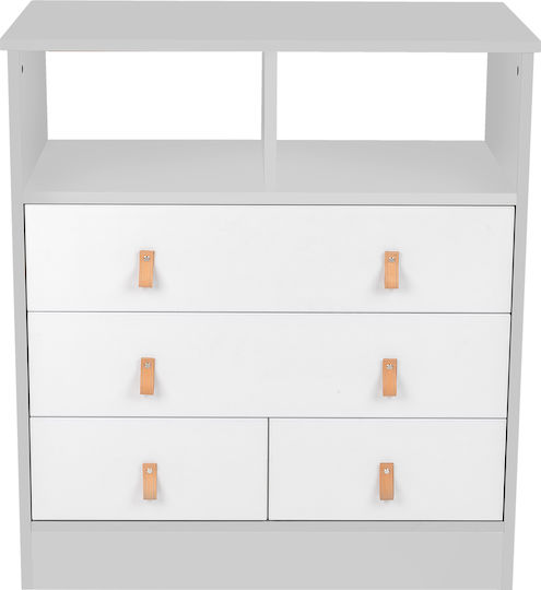 Βρεφική Συρταριέρα με 4 Συρτάρια Γκρι 82x48x90cm