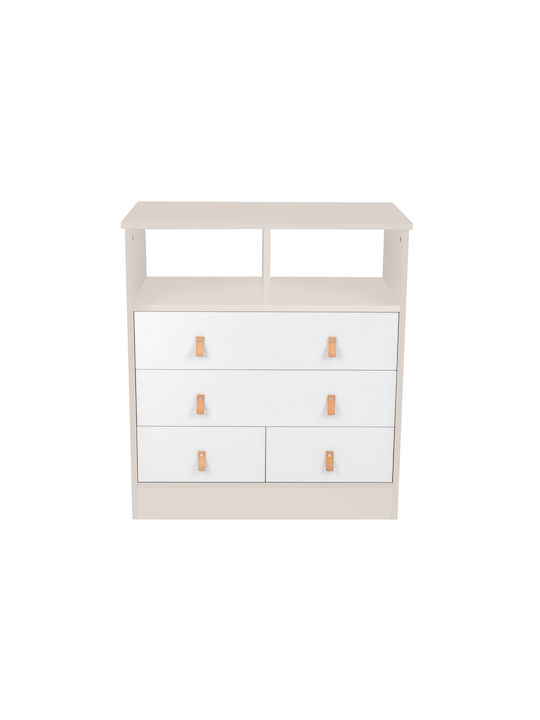 Baby Kommode mit 4 Schubladen Beige 82x48x90cm