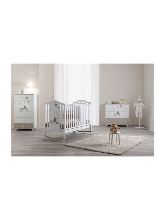 Βρεφική Συρταριέρα με 6 Συρτάρια Λευκή 69x48x126cm