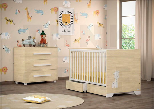 Giraffe Бебешка гардероб с 3 чекмеджета Бежов 88x51x94см