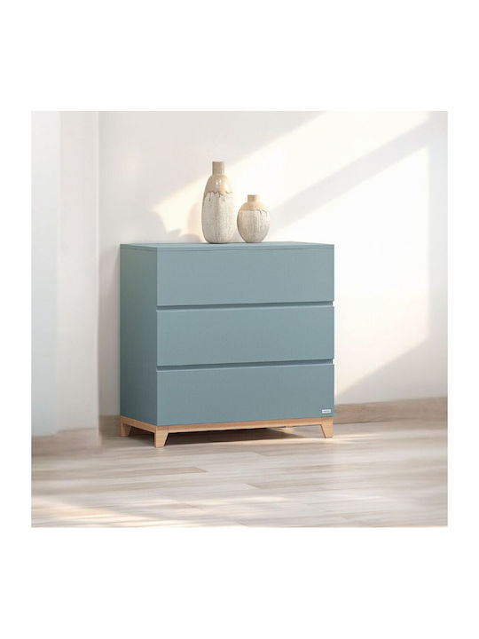 Zoom Baby Dresser with 3 Drawers Blue 94x50x92cm