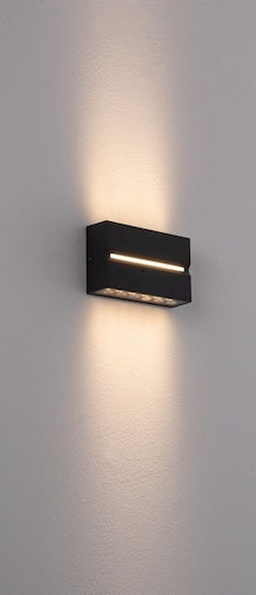 Zambelis Lights Wall-Mounted Outdoor Ceiling Light LED IP54 15W with Warm White Light Double Beam 5x18x11εκ.