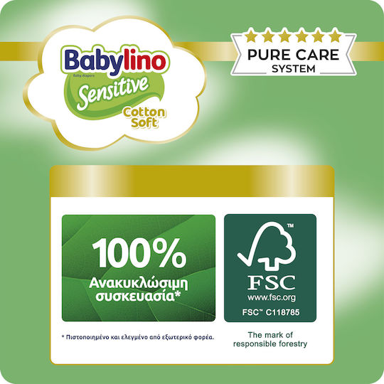 Babylino Πάνες με Αυτοκόλλητο Sensitive Cotton Soft Monthly Pack No. 1 για 2-5kg 136τμχ