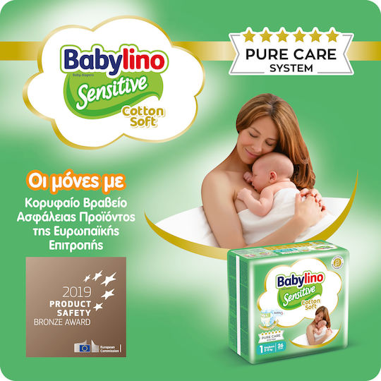 Babylino Πάνες με Αυτοκόλλητο Sensitive Cotton Soft Monthly Pack No. 1 για 2-5kg 136τμχ