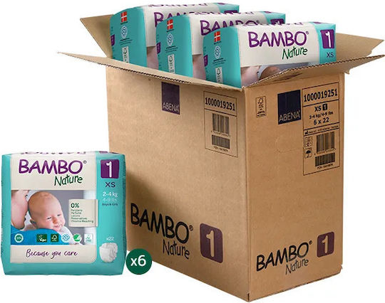 Bambo Nature Πάνες με Αυτοκόλλητο No. 1 για 2-4kg 22τμχ