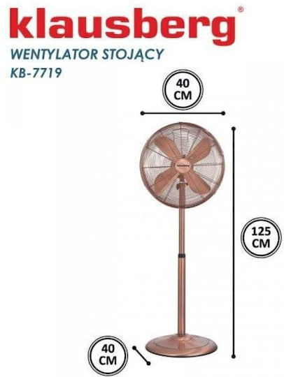 Klausberg Ventilator Pe Piedestal 50W Diametru Ventilator 40cm Cupru