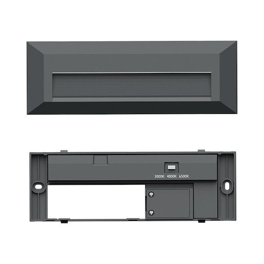 Braytron Επιτοίχιο Εξωτερικό Φωτιστικό LED IP65 3W με Ρυθμιζόμενο Λευκό Φως 23x8εκ.