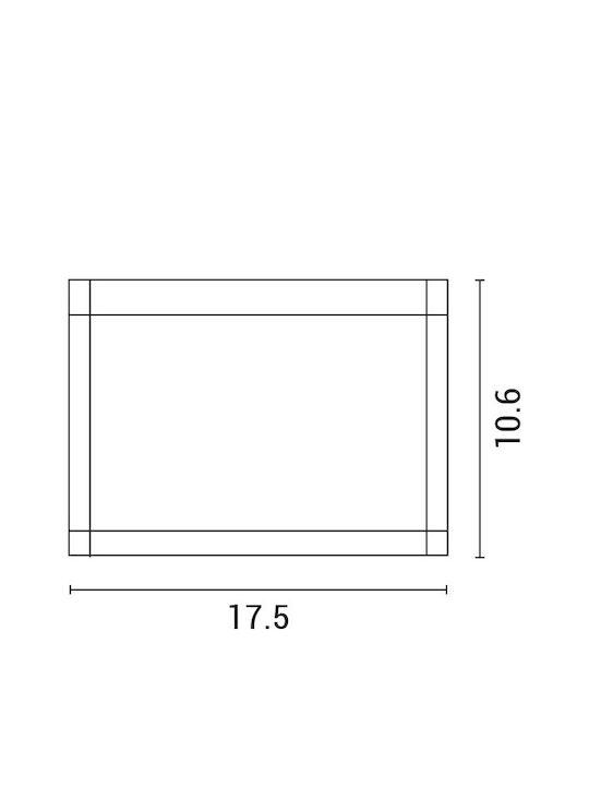 Eurolamp Επιτοίχια Εξωτερική Πλαφονιέρα LED IP54 12W με Θερμό Λευκό Φως Διπλής Δέσμης 50εκ.