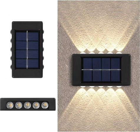 Led Waterproof Set of 2 Wall Solar Lights Street Warm White with Photocell IP65 15.5cmx5.5cmcm