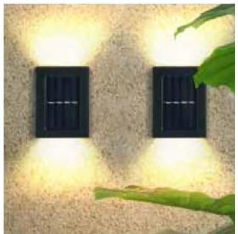 Fos me Set of 4 Wall Solar Lights with Warm White Light 3000K 7.4cmx3cmx10cmcm