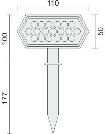 Spot Light Spiked Solar Light 4W with Warm White Light 3000K IP65