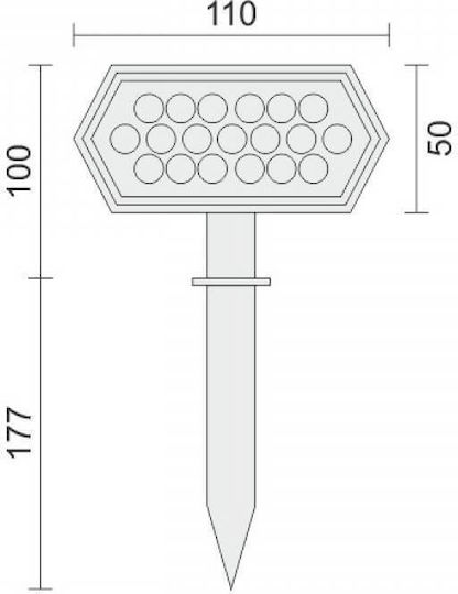Spot Light Καρφωτό Ηλιακό Φωτιστικό 4W με Ψυχρό Λευκό Φως 6000K IP65