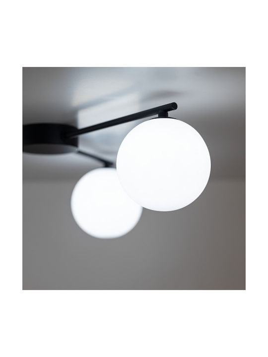 TK Lighting Πλαφονιέρα Οροφής 56.5εκ. Μαύρη με Ντουί G9