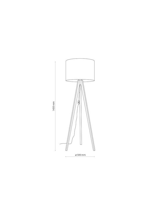 TK Lighting Φωτιστικό Δαπέδου με Ντουί για Λαμπτήρα E27 Καφέ