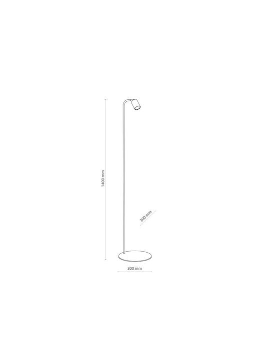 TK Lighting Logan Подова Лампа В140xД30см. с Цокъл за Крушка GU10 Бял