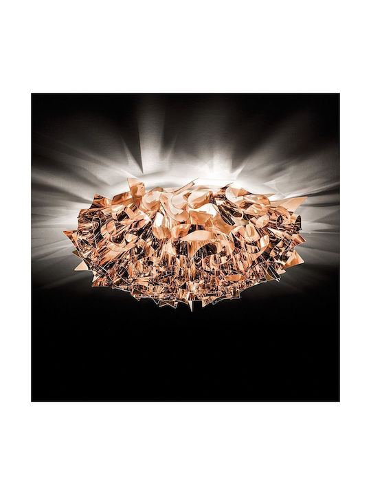 Slamp Veli Medium Ceiling Mount Light 53cm Beige with Socket E27 with Crystals