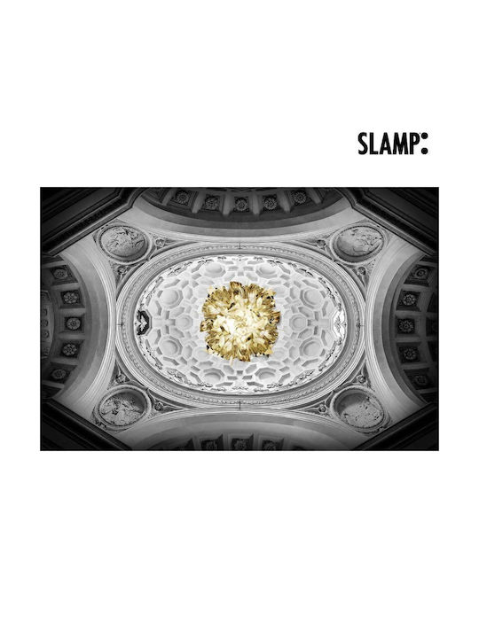 Slamp Veli Medium Ceiling Mount Light 53cm Beige with Socket E27 with Crystals