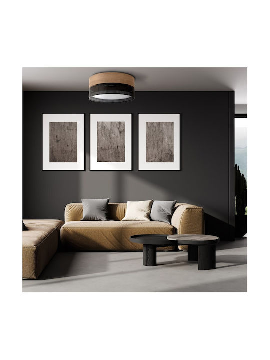 TK Lighting Πλαφονιέρα Οροφής 50εκ. Μαύρη με Ντουί E27