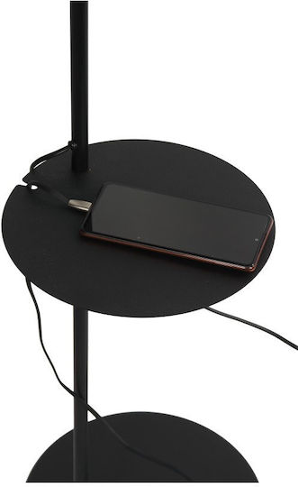 TK Lighting Floor Lamp H170xW36cm. with Socket for Bulb E27 Black