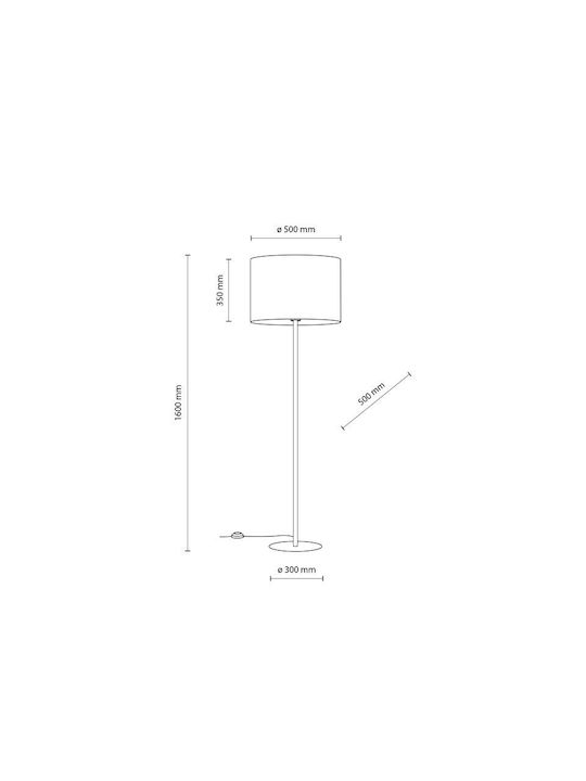 TK Lighting Umberto Φωτιστικό Δαπέδου Υ150xΜ50εκ. με Ντουί για Λαμπτήρα E27 Καφέ