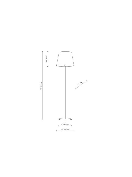 TK Lighting Chicago Φωτιστικό Δαπέδου Υ151xΜ41εκ. με Ντουί για Λαμπτήρα E27 Μπεζ