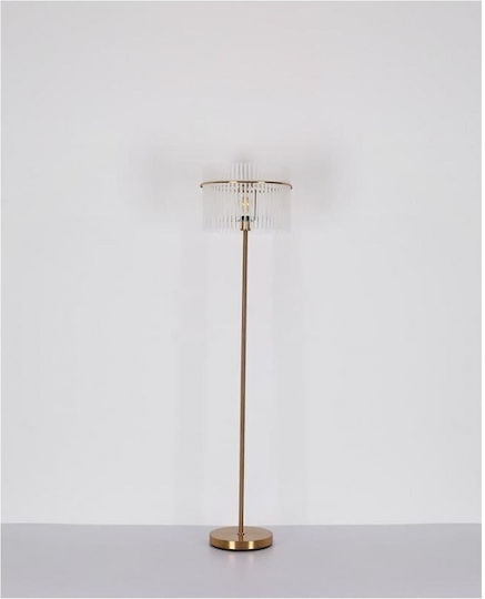 Globo Lighting Floor Lamp H152xW38cm. with Socket for Bulb E27 Gold